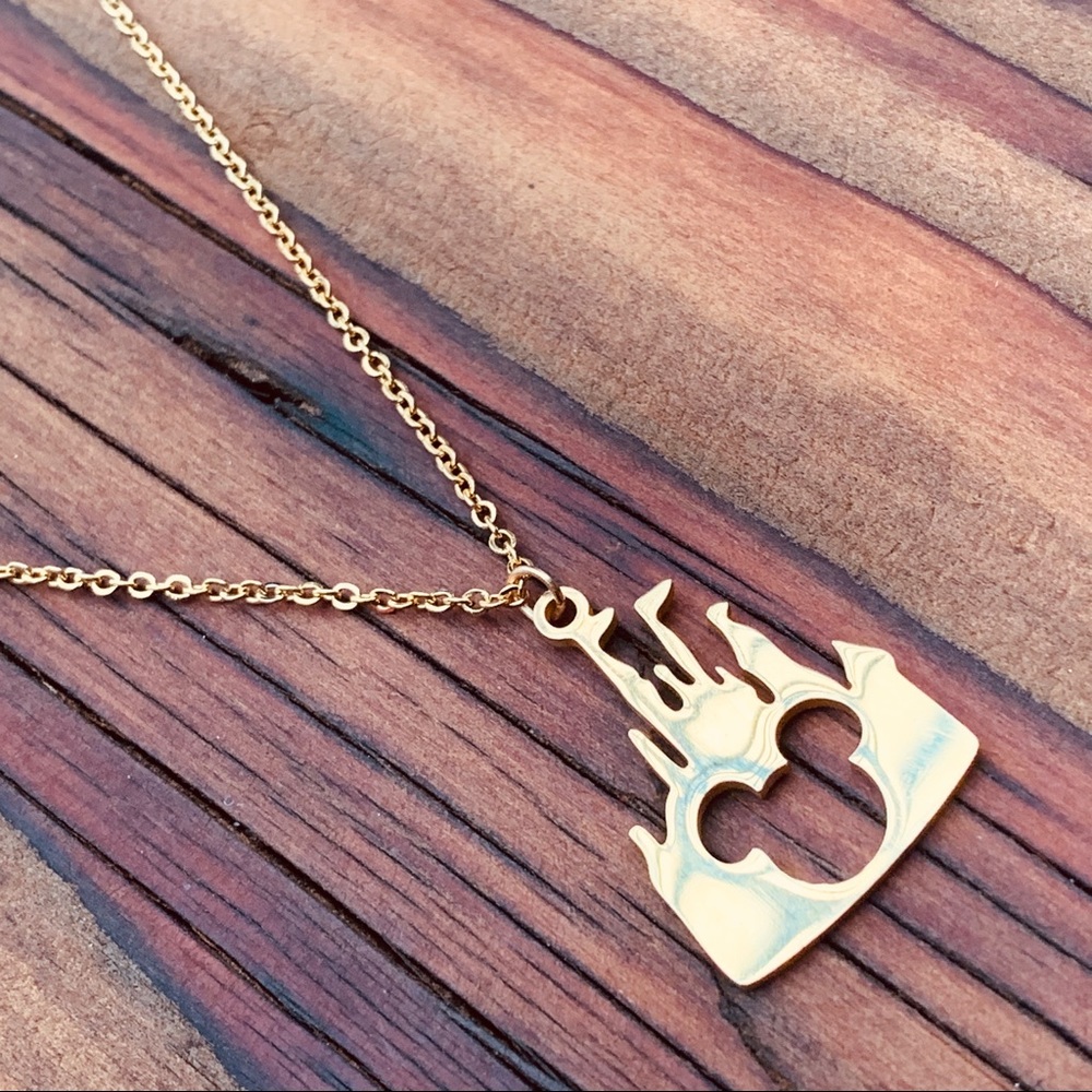 GOLD DISNEY CASTLE ♡ Mickey Necklace - Picture 3 of 4